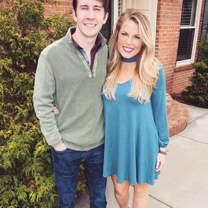 Blue long sleeve dress